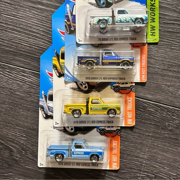 Hot Wheels 1978 Dodge Lil’ Red Express Truck Collector Set – 4 Variants – New - Picture 2 of 4